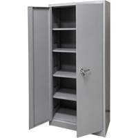 Armoire de rangement, Acier, 4 Tablettes, 66" h x 30" la x 15" P, Gris Planification Entrepots Molloy