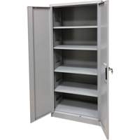 Armoire de rangement, Acier, 4 Tablettes, 66" h x 30" la x 15" P, Gris Planification Entrepots Molloy