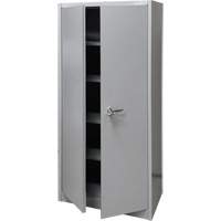 Armoire de rangement, Acier, 4 Tablettes, 66" h x 30" la x 15" P, Gris Planification Entrepots Molloy