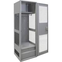 Gear Locker with Door, Steel, 24" W x 18" D x 72" H, Grey FN467 | Planification Entrepots Molloy