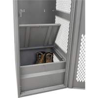 Gear Locker with Door, Steel, 24" W x 18" D x 72" H, Grey FN467 | Planification Entrepots Molloy