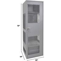Gear Locker with Door, Steel, 24" W x 18" D x 72" H, Grey Planification Entrepots Molloy