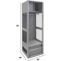Gear Locker, Steel, 24" W x 18" D x 72" H, Grey Planification Entrepots Molloy