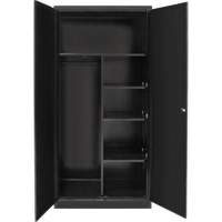 Armoire de rangement combin&eacute;e, 36" la x 18" p x 72" h, Noir Planification Entrepots Molloy