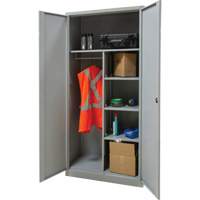Combination Storage Cabinet, 36" W x 18" D x 72" H, Grey Planification Entrepots Molloy