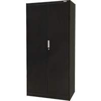 Hi-Boy Storage Cabinet, Steel, 4 Shelves, 72" H x 36" W x 18" D, Black Planification Entrepots Molloy