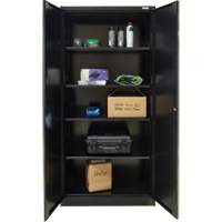 Hi-Boy Storage Cabinet, Steel, 4 Shelves, 72" H x 36" W x 18" D, Black Planification Entrepots Molloy