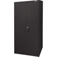 Storage Cabinet, Steel, 4 Shelves, 66" H x 30" W x 15" D, Black Planification Entrepots Molloy
