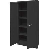 Storage Cabinet, Steel, 4 Shelves, 66" H x 30" W x 15" D, Black Planification Entrepots Molloy