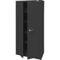 Storage Cabinet, Steel, 4 Shelves, 66" H x 30" W x 15" D, Black Planification Entrepots Molloy