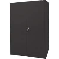 Storage Cabinet, Steel, 4 Shelves, 78" H x 48" W x 24" D, Black Planification Entrepots Molloy
