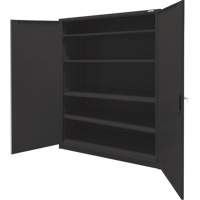Storage Cabinet, Steel, 4 Shelves, 78" H x 48" W x 24" D, Black Planification Entrepots Molloy