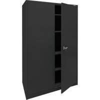 Storage Cabinet, Steel, 4 Shelves, 78" H x 48" W x 24" D, Black Planification Entrepots Molloy