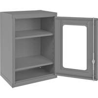 Armoire de rangement murale avec portes transparentes, 26-15/16" h x 18-1/8" la x 13-11/16" p, 2 tablettes, Acier, Gris Planification Entrepots Molloy