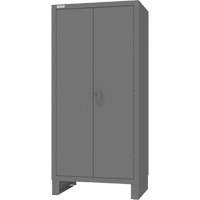 Armoire avec barre de suspension et portes encastr&eacute;es standards , Acier, 78" h x 36" la x 24" P, Gris Planification Entrepots Molloy