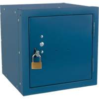 Casier cubique empilable, 12" x 12" x 12", Acier, Bleu, D&eacute;mont&eacute; Planification Entrepots Molloy