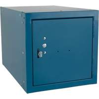Casier cubique empilable, 12" x 18" x 12", Acier, Bleu, D&eacute;mont&eacute; Planification Entrepots Molloy