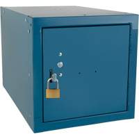 Casier cubique empilable, 12" x 18" x 12", Acier, Bleu, D&eacute;mont&eacute; Planification Entrepots Molloy