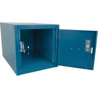 Casier cubique empilable, 12" x 18" x 12", Acier, Bleu, D&eacute;mont&eacute; Planification Entrepots Molloy