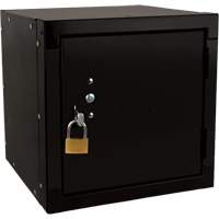 Casier cubique empilable, 12" x 12" x 12", Acier, Noir, D&eacute;mont&eacute; Planification Entrepots Molloy