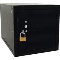 Casier cubique empilable, 12" x 18" x 12", Acier, Noir, D&eacute;mont&eacute; Planification Entrepots Molloy