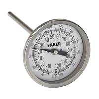 Bi-Metal Thermometers, Contact, Analogue, 0-250°F (-20-120°C) Planification Entrepots Molloy