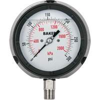 Pressure Gauge, 4-1/2" , 0 - 15 psi/0 - 100 kPa, Bottom Mount, Liquid Filled Analogue Planification Entrepots Molloy