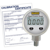 B5000 Series Pressure Gauge with ISO Certificate, 2-1/2" , 0 - 103.4 kPa/0 - 15 psi/0 - 416 in. w.c., Bottom Mount, Digital Planification Entrepots Molloy