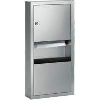 Combination Towel Dispenser with Waste Receptacle, Manual, 14" W x 4" D x 28" H Planification Entrepots Molloy