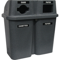 Contenants de recyclage Bullseye, Bord de rue, Plastique, 2 x 22 gal. US Planification Entrepots Molloy