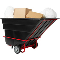 Tilt Truck, Black Recycled Plastic, 1/2 cu.yd., 1400 lbs. Load Capacity Planification Entrepots Molloy