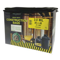 Contractor Liners, Strong, 30" W x 48" L, 3 mils, Black, 113.56 L (30 Gal.) Capacity Planification Entrepots Molloy