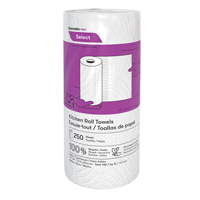 Pro Select Kitchen Towel Roll, 2 Ply, 250 Sheets/Roll, 8" W, 11" L Planification Entrepots Molloy