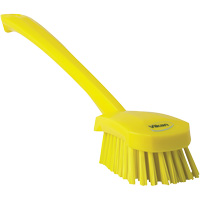 Long Handle Brush, Stiff Bristles, 16-3/10" Long, Yellow Planification Entrepots Molloy