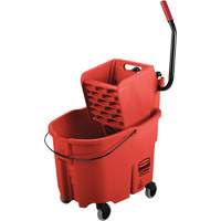 WaveBrake&reg; Mop Bucket & Wringer Combo Pack, Side Press, 8.75 US Gal.(35 Quart), Red Planification Entrepots Molloy