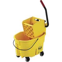 Seau pour vadrouille et essoreuse WaveBrake, Pression lat&eacute;rale, 6,5 gal. US (26 pintes), Jaune Planification Entrepots Molloy