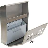 Cendrier, Montage mural, Acier inoxydable, Capacit&eacute; 1.6 Litres, Hauteur 13-4/5" Planification Entrepots Molloy