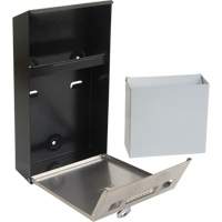 Cendrier, Montage mural, Acier inoxydable, Capacit&eacute; 1 Litre, Hauteur 11-4/5" Planification Entrepots Molloy