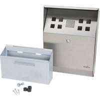 Cendrier, Montage mural, Acier inoxydable, Capacit&eacute; 1 Litre, Hauteur 11-4/5" Planification Entrepots Molloy