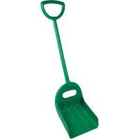 Pelle large &agrave; double prise, Lame 14" x 18", Longueur de 47-1/2", Plastique, Vert Planification Entrepots Molloy