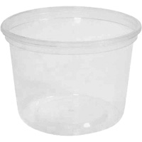 MicroGourmet 16 oz. Clear Deli Container without Lid, Plastic, Round Planification Entrepots Molloy
