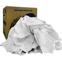 Recycled Wiping Rags, Cotton, White, 10 lbs. Planification Entrepots Molloy