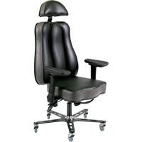 Chaise ergonomique 24 h Synergo II, Vinyle, Noir/gris, Capacit&eacute; 350 lb Planification Entrepots Molloy