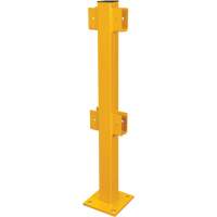 In-Line Post for Light-Duty Guard Rails, Steel, 42" H, Safety Yellow Planification Entrepots Molloy