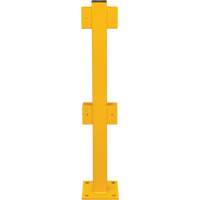 In-Line Post for Light-Duty Guard Rails, Steel, 42" H, Safety Yellow Planification Entrepots Molloy