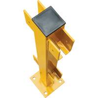 In-Line Post for Light-Duty Guard Rails, Steel, 42" H, Safety Yellow Planification Entrepots Molloy