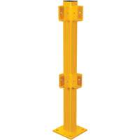 Corner Post for Light-Duty Guard Rails, Steel, 42" H, Safety Yellow Planification Entrepots Molloy
