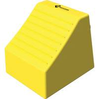 Cale de roue ultra-robuste pour l'exploitation mini&egrave;re Checkers Safety sans support, PEHD, Jaune, 14-1/2" la x 17-1/2" p x 16" h Planification Entrepots Molloy