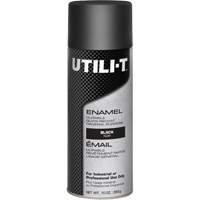 Peinture-&eacute;mail en a&eacute;rosol polyvalent UTILI-T, Noir, Brillant, 10 oz/283 g, Canette a&eacute;rosol Planification Entrepots Molloy