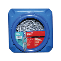 Chaînes galvanis&eacute;es par immersion &agrave; chaud, Acier au carbone, 1/4" x 100' (30,4 m) l, Calibre 30, Charge d'utilisation 1100 lb (0,55 tonne) Planification Entrepots Molloy